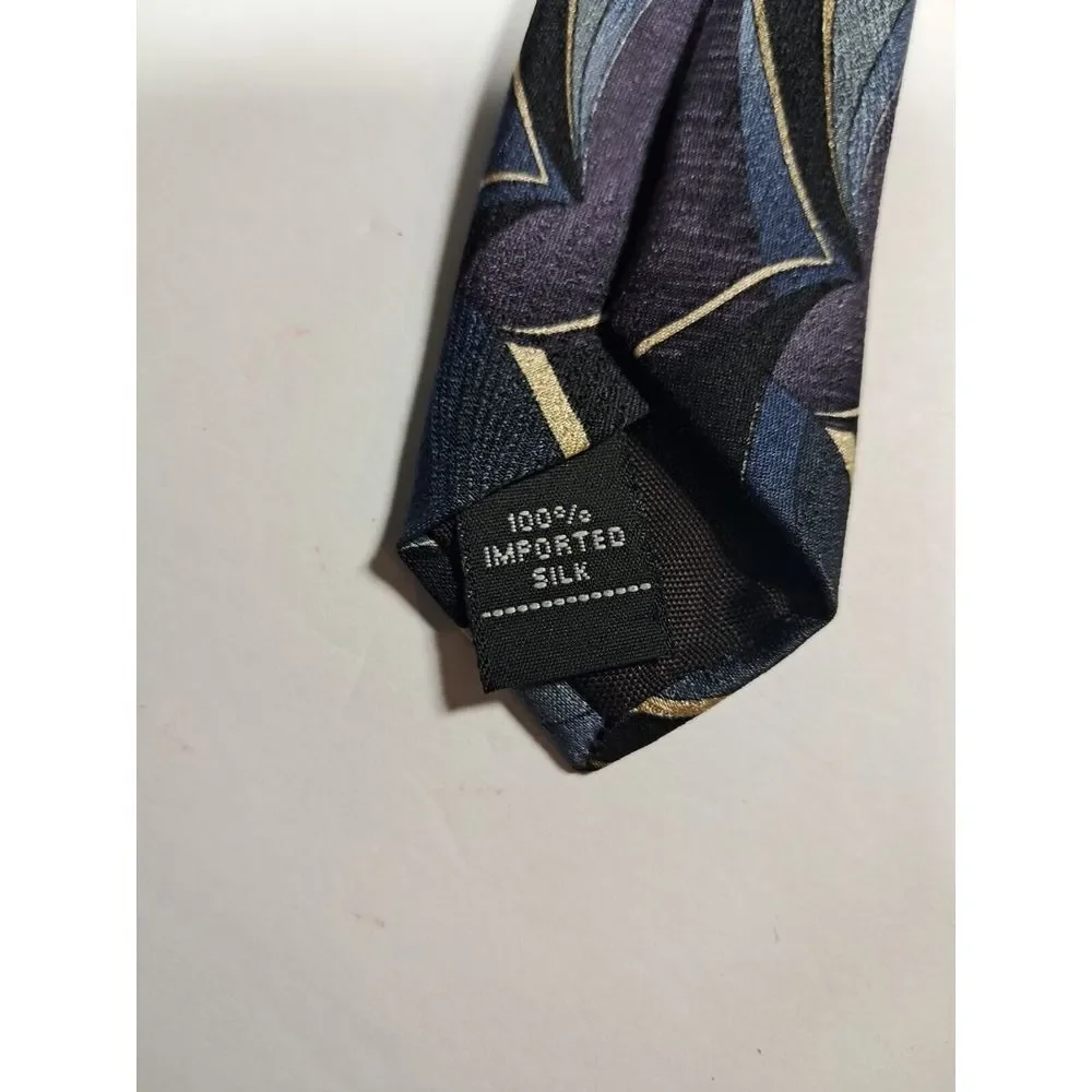 Vintage Essante Men's Tie Geometric Imported Silk 3.5 x 60 Classic Workwear USA‎
